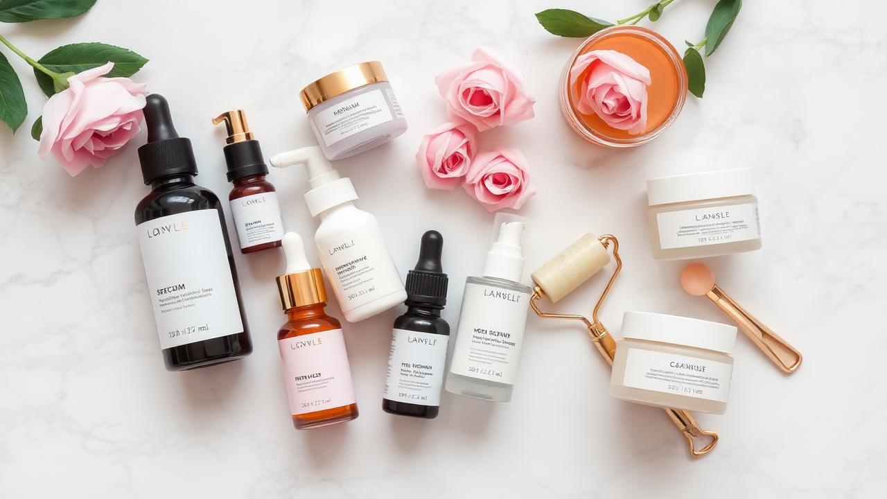 Professional skincare products used in treatments